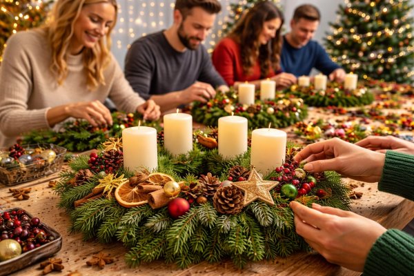 Adventskranz gestalten, Teambuilding in Berlin